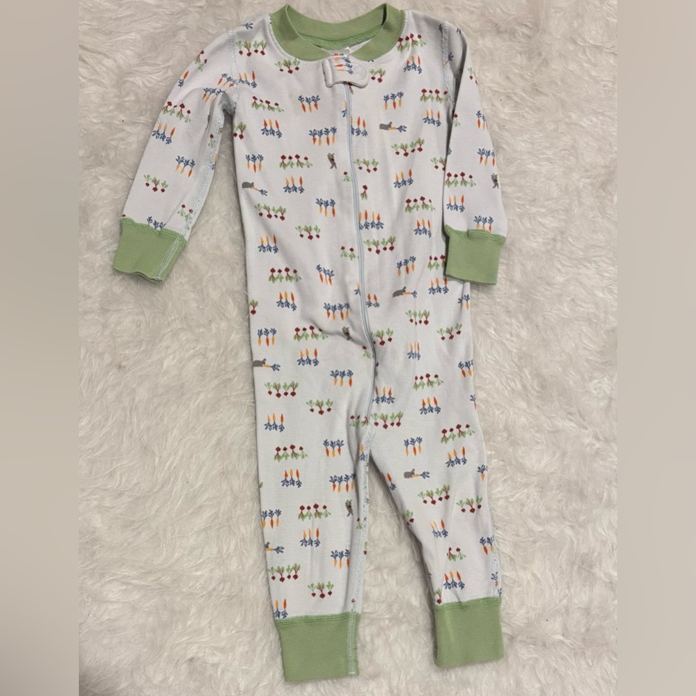 Hanna Andersson Springtime Bunny & Veggies Baby Zip PJ’s